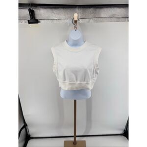 Daily Practice Anthropologie Women's Sleeveless Muscle Tank Crop White Small